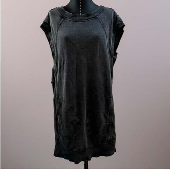 Anthropologie Daily Practice Casual Charcoal Sleeveless Tunic Dress - Picture 9 of 9
